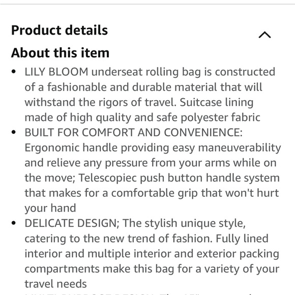 NWT- Lily Bloom rolling carry on bag. - Picture 12 of 12